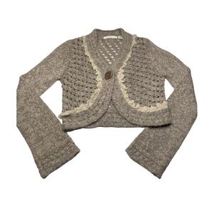 Anthropologie Sleeping On Snow Cropped Cardigan Medium